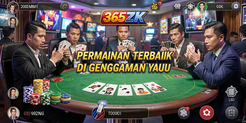 Tampilan screenshot gameplay Poker yang mendebarkan di 365ZK.