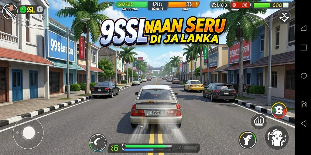 Screenshot gameplay 99SL dengan aksi balapan yang seru.