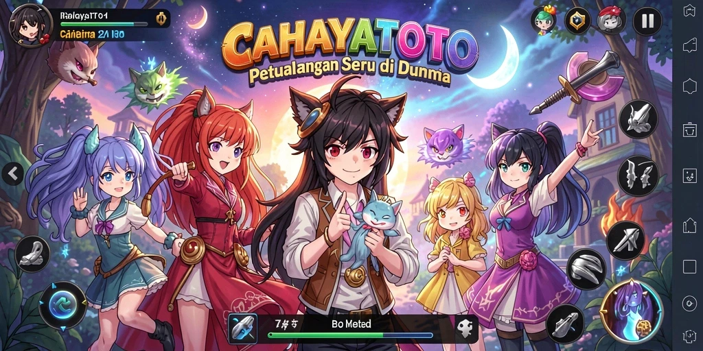Tampilan gameplay seru dan karakter anime yang dinamis.