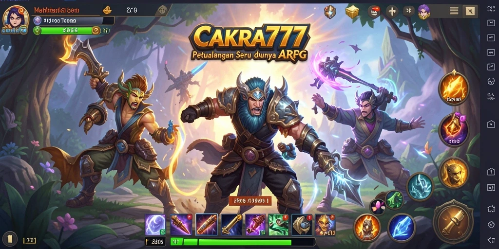 Tampilan seru gameplay CAKRA777 dalam pertempuran ARPG.