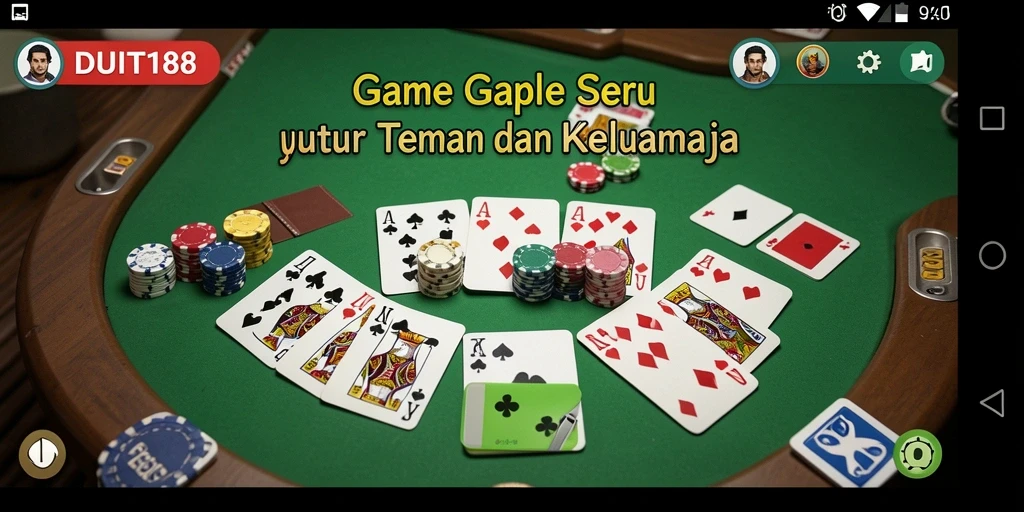 Screenshot gameplay Gaple dengan tampilan menarik dan interaktif.