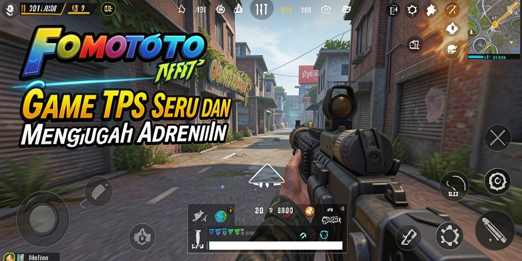 Screenshot FOMOTOTO menampilkan aksi gameplay TPS yang mendebarkan.
