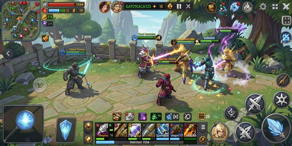 Screenshot GATOTKACA123 menunjukkan aksi pertempuran strategi yang mendebarkan.