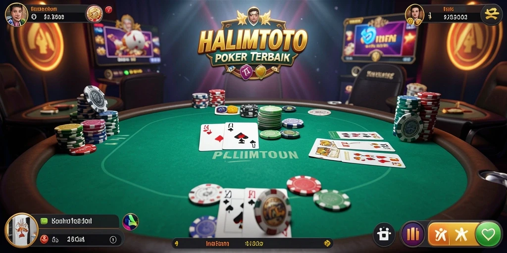 Screenshot gameplay HALIMTOTO menampilkan suasana bermain Poker yang seru.