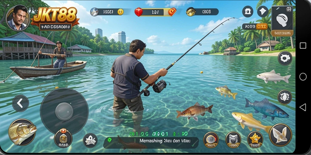 Tampilan gameplay JKT88 yang menampilkan pengalaman memancing yang realistis.