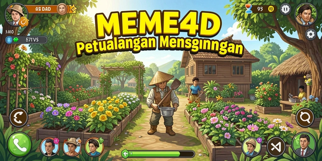 Tampilan gameplay seru dalam game Farming MEME4D.