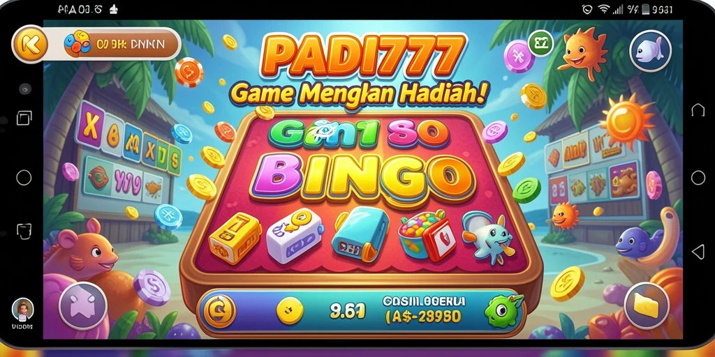 Tampilan gameplay seru PADI777 dengan kartu Bingo klasik.