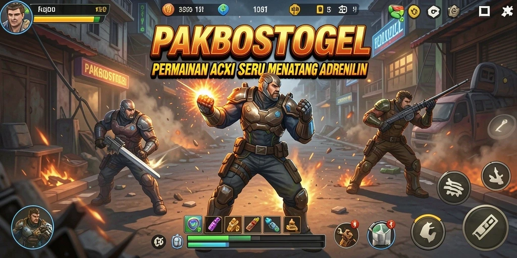 Gameplay PAKBOSTOGEL yang penuh aksi dan tantangan.