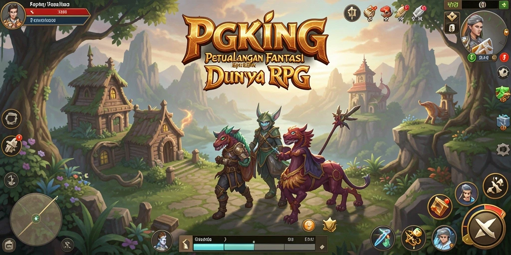 Tampilan gameplay epik dalam RPG penuh petualangan.