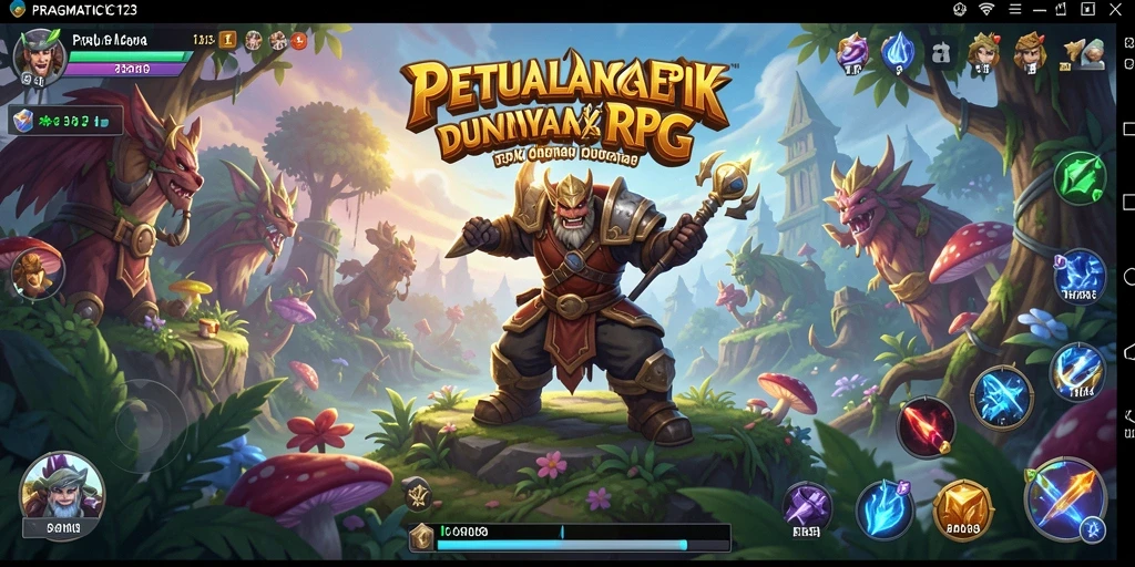 Screenshot menampilkan aksinya saat karakter berjuang melawan monster di RPG.