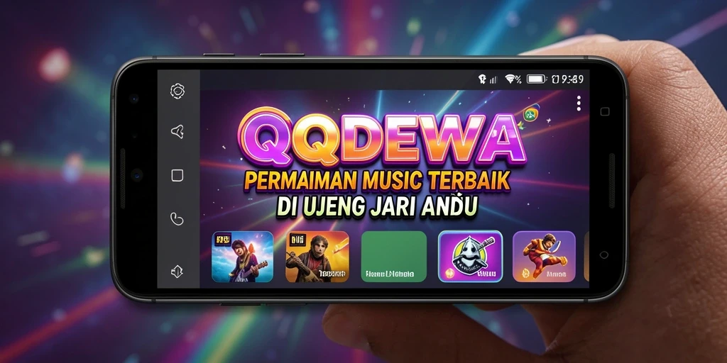 Screenshot gameplay QQDEWA menampilkan pengalaman musik yang interaktif.