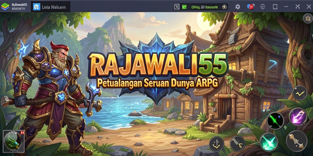 Tampilan gameplay yang penuh aksi di RAJAWALI55.