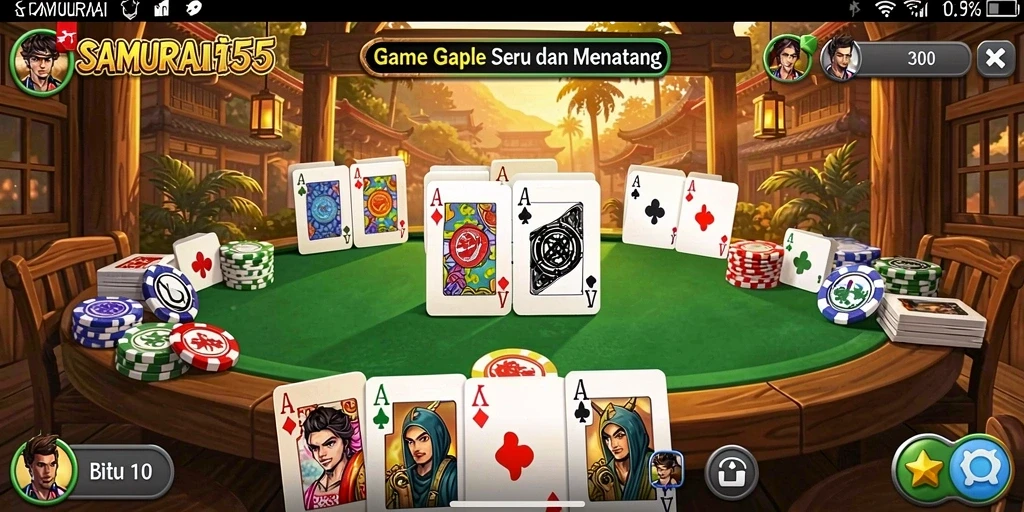 Tampilan gameplay seru dalam SAMURAI555 dengan teman-teman.