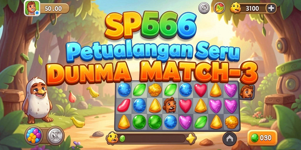 Tangkapan layar dari gameplay SP666 menampilkan keseruan permainan Match-3.
