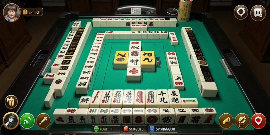 Screenshot gameplay SPINGOLD yang menampilkan keseruan permainan Mahjong.